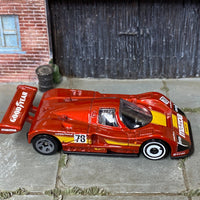 Loose Hot Wheels - Mazda 787B Race Car - Red and Yellow Goodyear