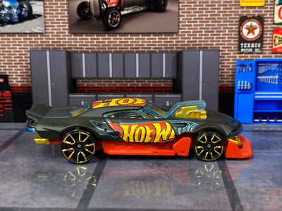 Loose Hot Wheels - Mod Speeder - Satin Black and Red Hot Wheels