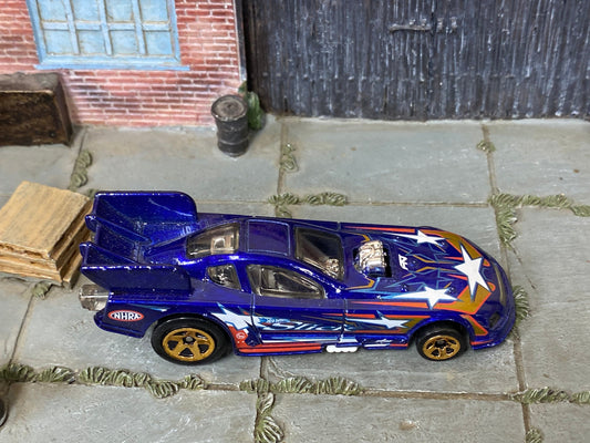 Loose Hot Wheels - Mustang Funny Car Dragster - Blue Slick Livery