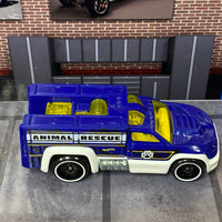 Loose Hot Wheels - Recue Duty - Animal Rescue Blue and White