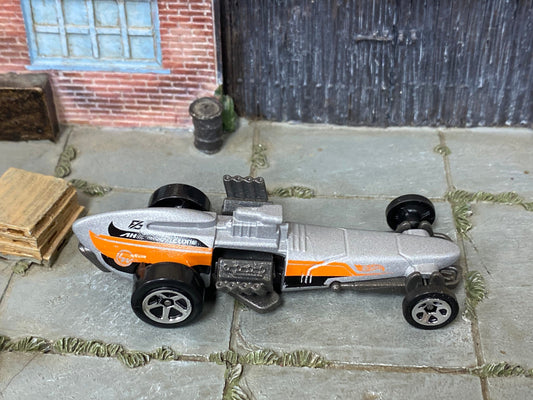 Loose Hot Wheels - Rockin Railer Drag Car - Gray, Orange and Black