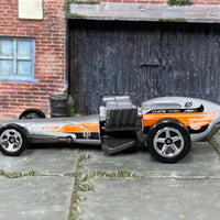 Loose Hot Wheels - Rockin Railer Drag Car - Gray, Orange and Black