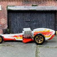 Loose Hot Wheels - Rockin Railer Drag Car - White, Red and Gold