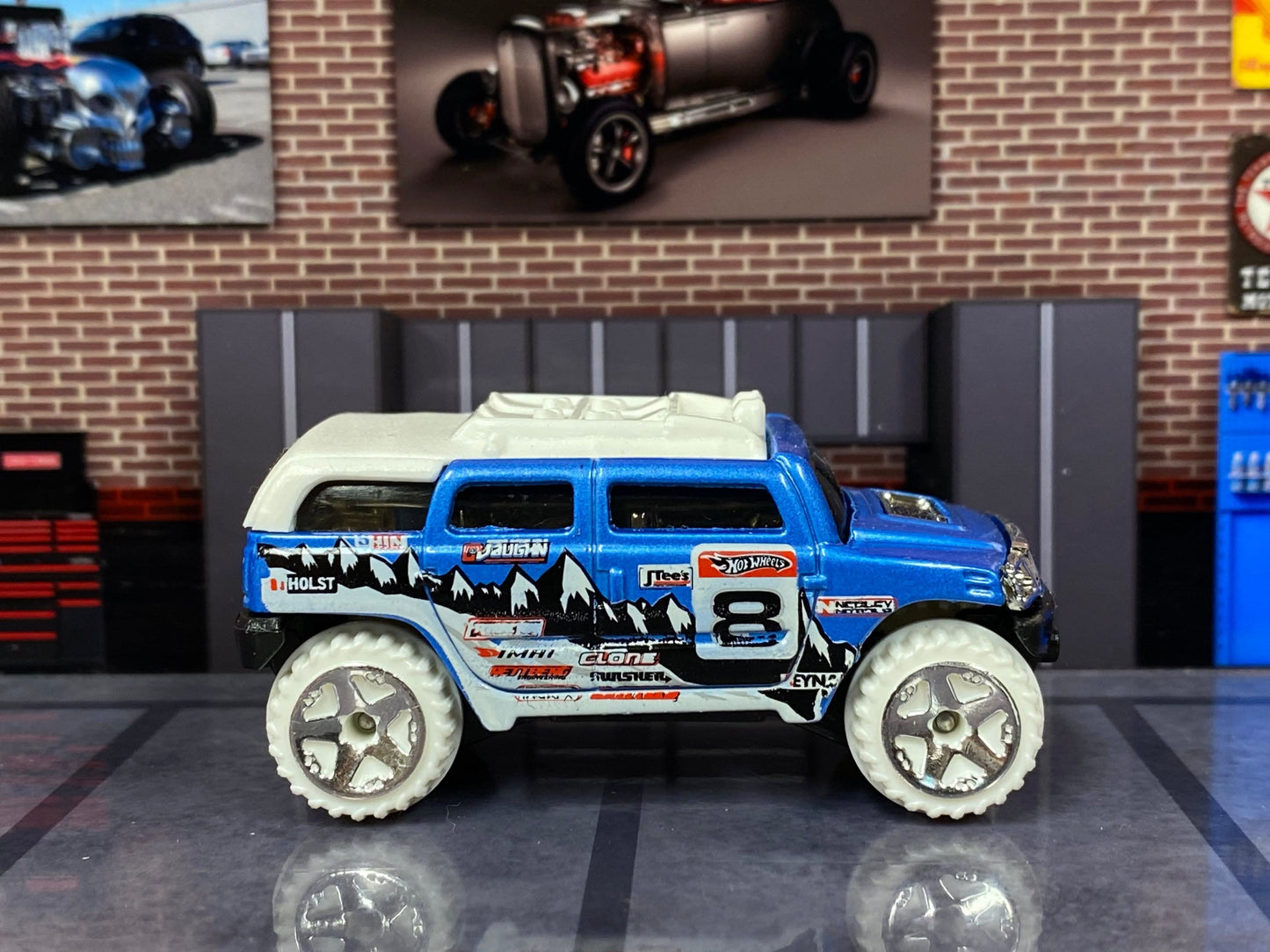 Loose Hot Wheels - Rockster 4X4 - Blue and White