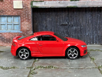 Matchbox 2019 Audi TT RS Red - rear angle view showing tampo details