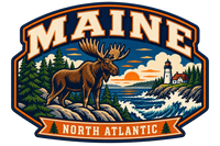 Maine heritage badge embroidery artwork