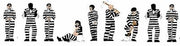 Model Power N Scale Prisoners in Black and White Stripes, 9-Pack – MDP1376– product image 1