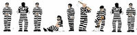 Model Power N Scale Prisoners in Black and White Stripes, 9-Pack – MDP1376– product image 1
