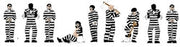 Model Power N Scale Prisoners in Black and White Stripes, 9-Pack – MDP1376– product image 2