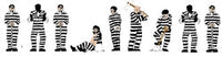 Model Power N Scale Prisoners in Black and White Stripes, 9-Pack – MDP1376– product image 2