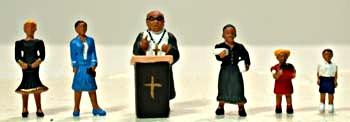 Model Power HO Pastor and Congregation Figure Set with Pulpit – MDP5737 exact product image