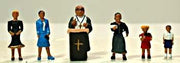 Model Power HO Pastor and Congregation Figure Set with Pulpit – MDP5737 exact product image