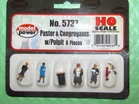 Model Power HO Pastor and Congregation Figure Set with Pulpit – MDP5737 exact product alternate view