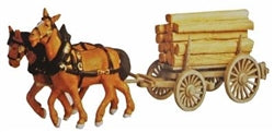 Model Power HO Horse-Drawn Lumber Carrier Kit – MDP624 exact product image