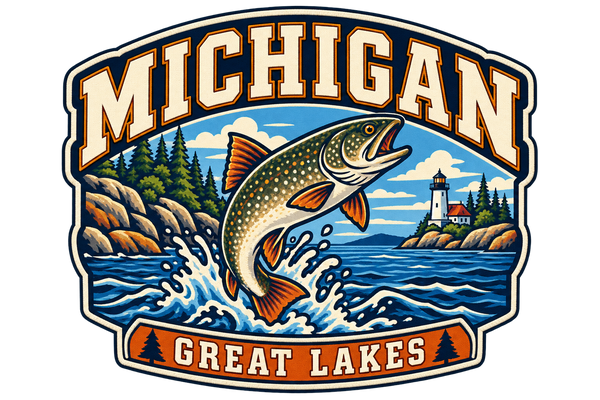 Michigan heritage badge embroidery artwork