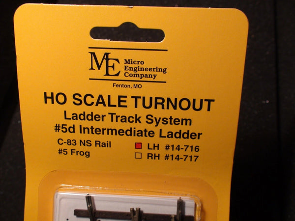 Micro Engineering 14-716 HO Code 83 No. 5d left-hand intermediate ladder turnout