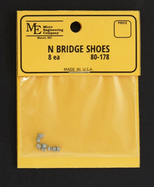 Micro Engineering 80-178 N scale bridge shoes, eight-piece package