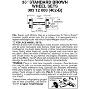 Micro-Trains 003 12 008 N scale 36-inch plastic wheelsets, 48 axles