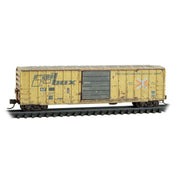 Micro Trains N Southern Pacific/ex-Railbox 50' Rib Side Boxcar Weathered RD# 19009 Railbox Repatch #5 | 02544441 – product view 2
