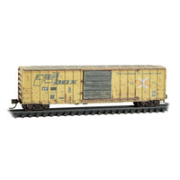 Micro Trains N Southern Pacific/ex-Railbox 50' Rib Side Boxcar Weathered RD# 19009 Railbox Repatch #– product image 1