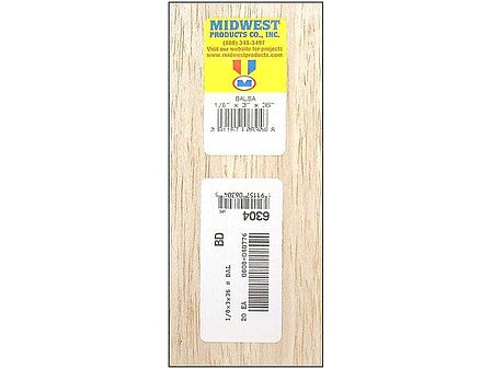 Midwest Products Balsa Sheets – 1/8 x 3 x 36 in – 10 Pack – 6304– product image
