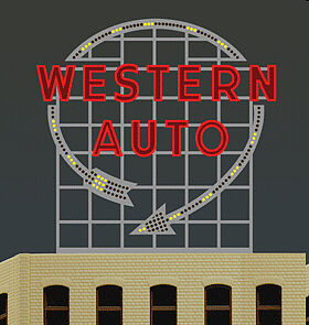 Miller Engineering Western Auto Billboard – HO/O Scale – 2481