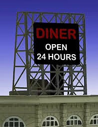 Miller Engineering N/Z Scale Diner Flashing Rooftop Billboard – 338965– product image