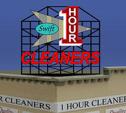 Miller Engineering HO/N Scale One Hour Cleaners Billboard – 441702– product image 1