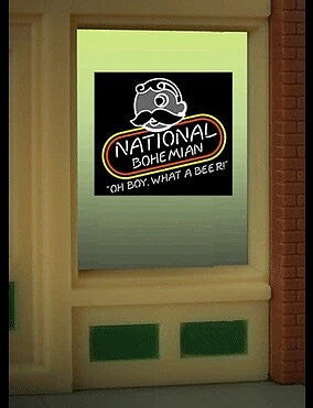 Miller Engineering National Bohemian Window Sign – HO/O Scale – 8845