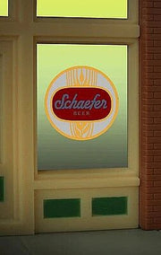Miller Engineering 8925 Schaefer Window Sign HO/O; finished model example