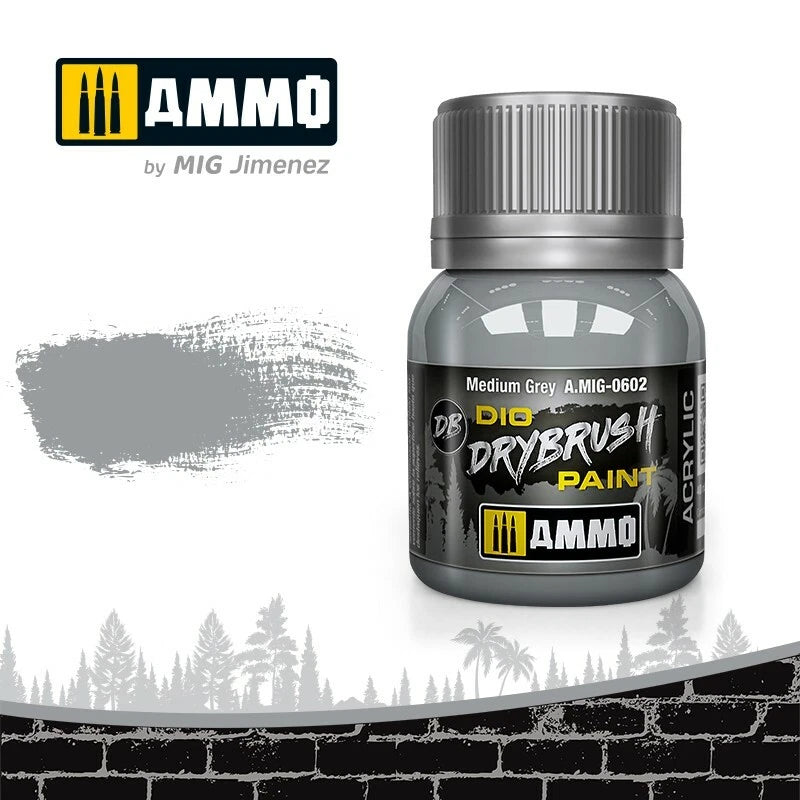 AMMO by Mig Jimenez A.MIG-0602 DIO Drybrush Medium Grey 40ml– product image