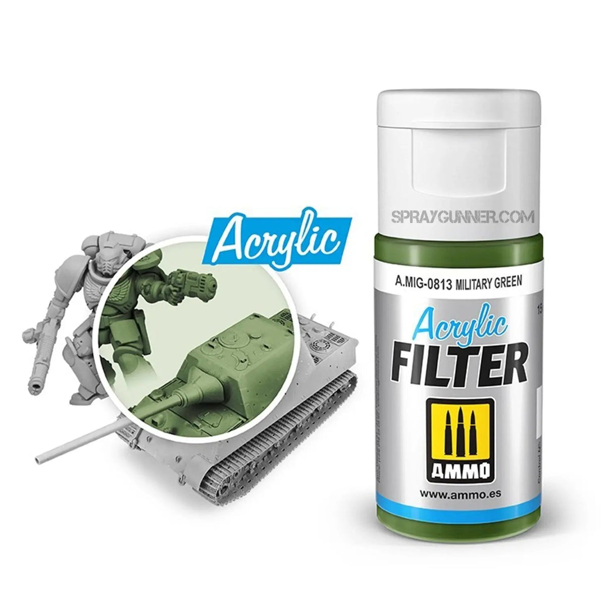 AMMO by Mig Jimenez MILITARY GREEN ACRY FILT – MIG0813– product image