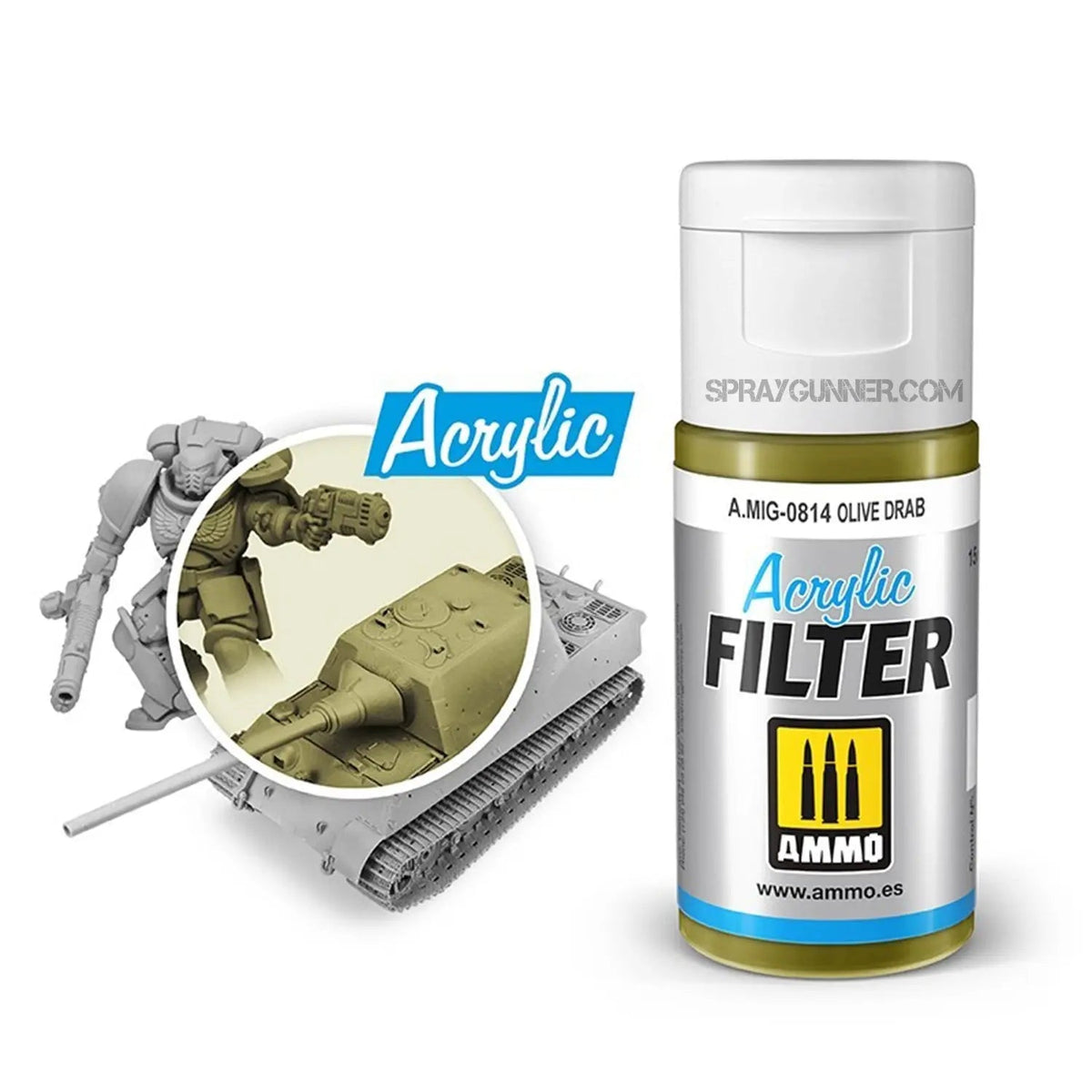 AMMO by Mig Jimenez OLIVE DRAB ACRYLIC FILTER – MIG0814– product image