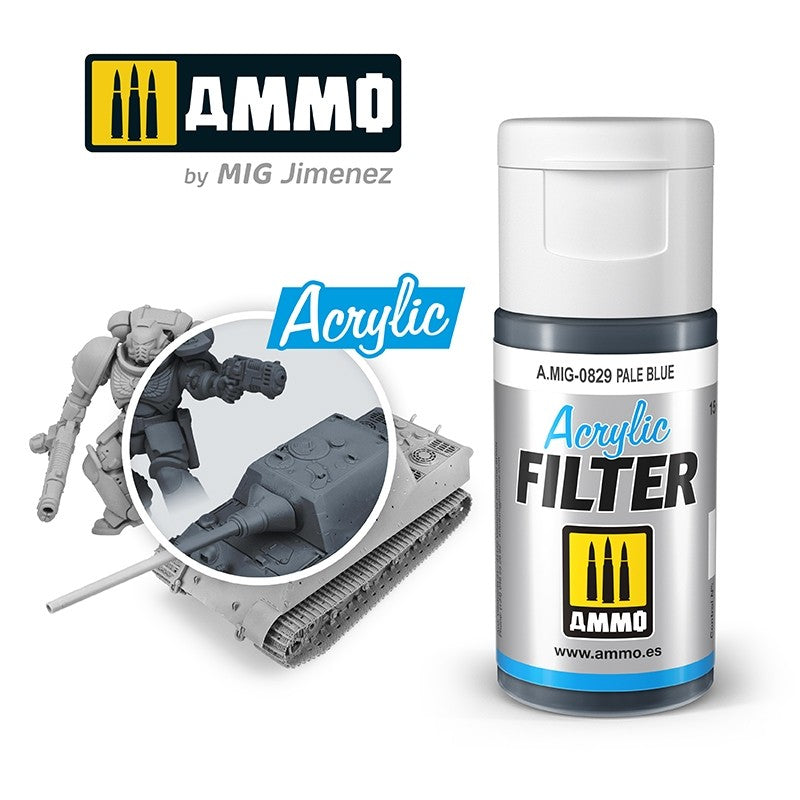 AMMO by Mig Jimenez A.MIG-0829 Acrylic Filter Pale Blue 15ml
