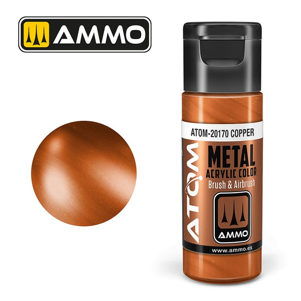 AMMO ATOM Metallic Copper Acrylic Paint 20 ml – A.MIG-20170 — exact AMMO product photo