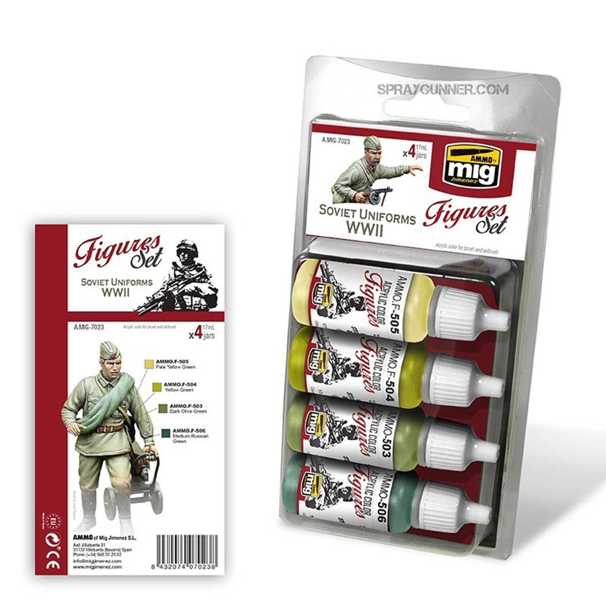 AMMO Soviet WWII Uniforms Figure Paint Set – MIG7023– product image