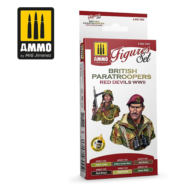 AMMO British Paratroopers Red Devils WWII Figure Paint Set – MIG7045– product image