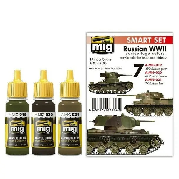 AMMO Russian WWII Camouflage Paint Set – A.MIG-7136– product image