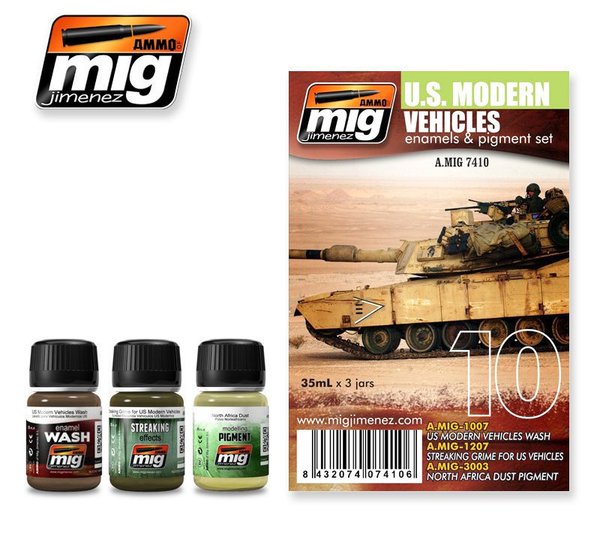 AMMO by Mig Jimenez A.MIG-7410 U.S. Modern Vehicles Weathering Set