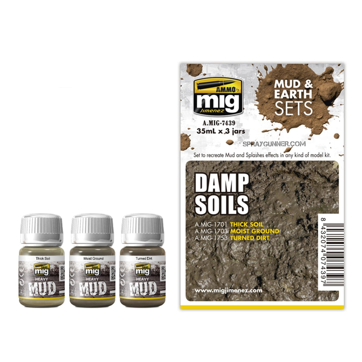 AMMO Damp Soil Weathering Set – A.MIG-7439– product image