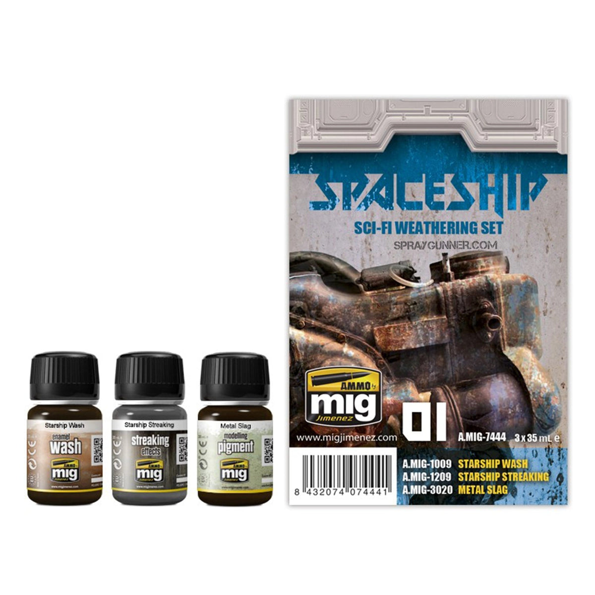 AMMO by Mig Jimenez A.MIG-7444 Spaceship Sci-Fi Weathering Set - 3 x 35ml– product image