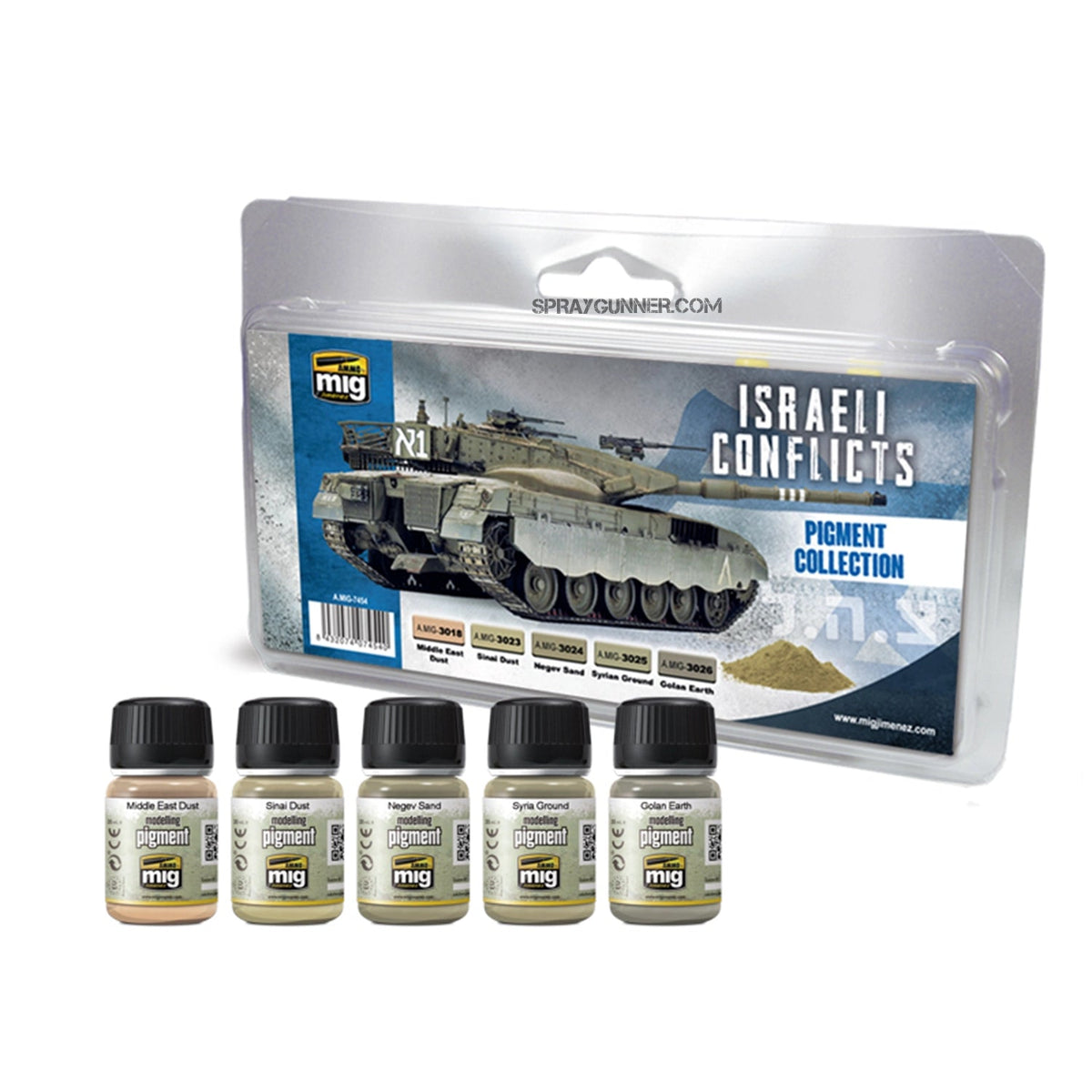 AMMO by Mig Jimenez A.MIG-7454 Israeli Conflicts Pigment Collection - 5 Colors– product image