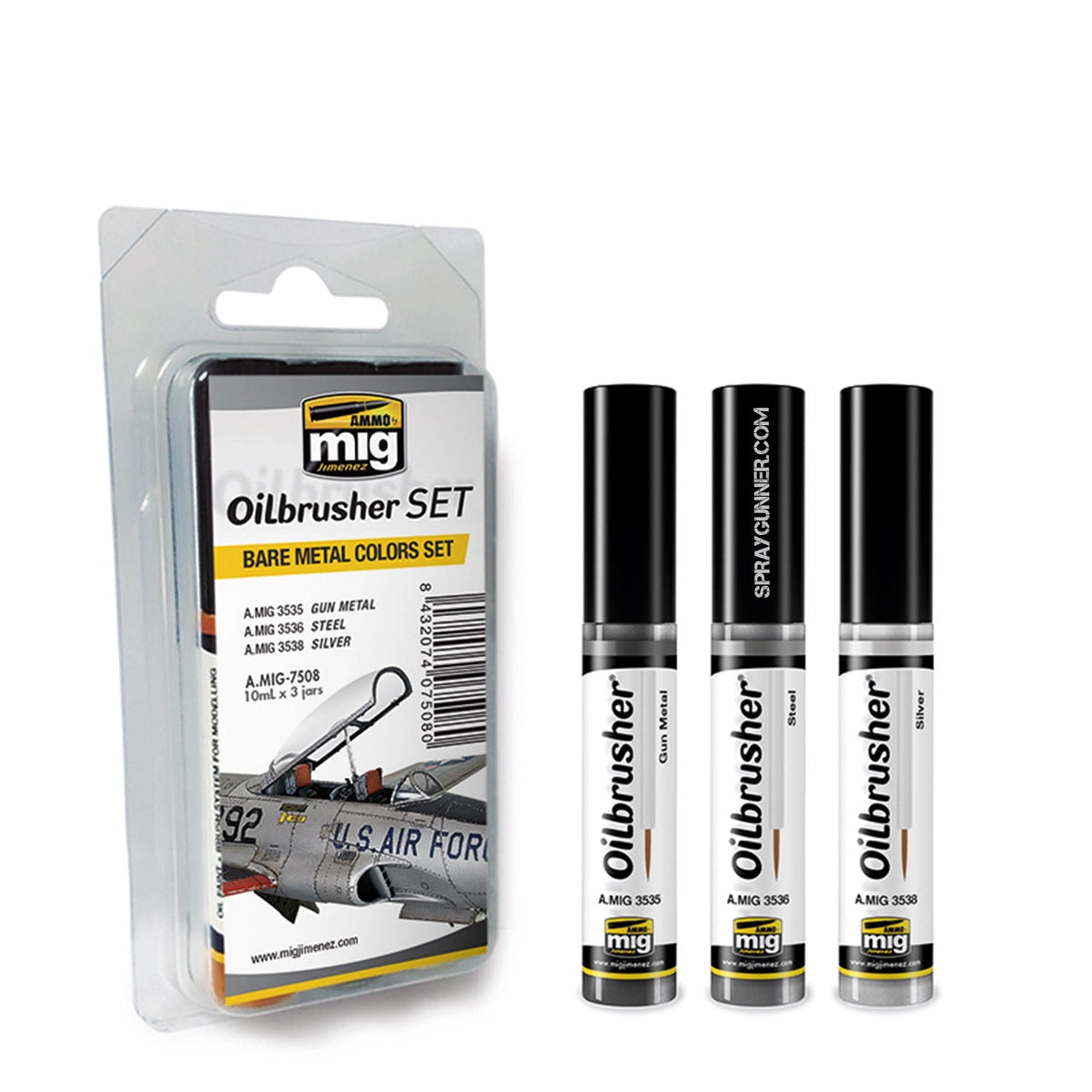 AMMO by Mig Jimenez BARE METAL OILBRUSH SET – MIG7508– product image