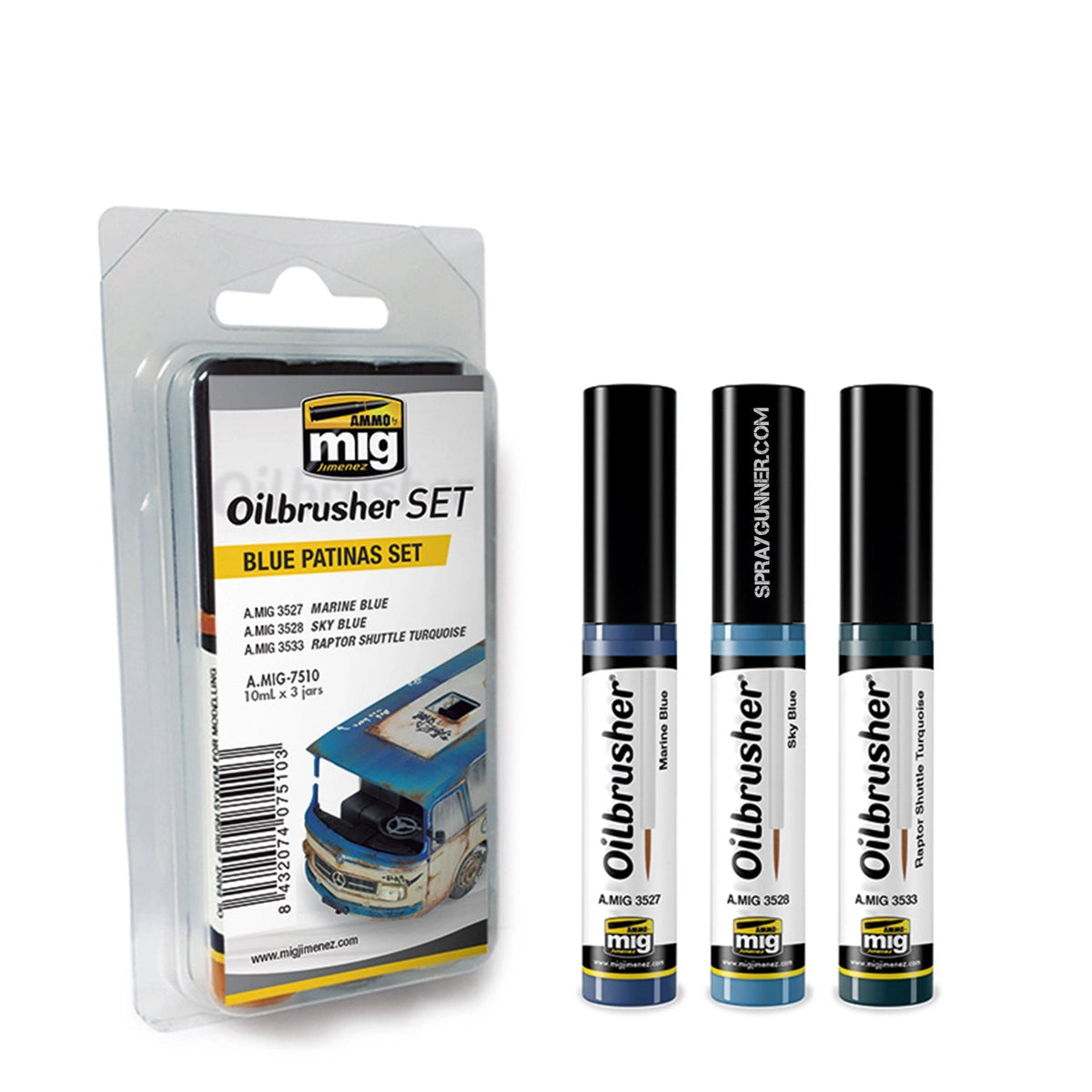 AMMO by Mig Jimenez BLUE PATINA OILBRUSH SET – MIG7510– product image
