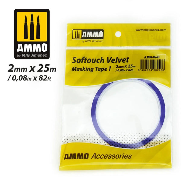 AMMO A.MIG-8240 Softouch Velvet Masking Tape 2mm x 25m