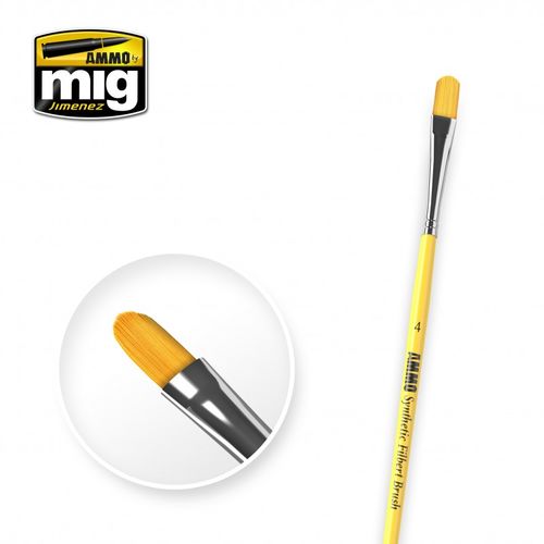 AMMO by Mig Jimenez A.MIG-8595 Synthetic Filbert Brush #4– product image