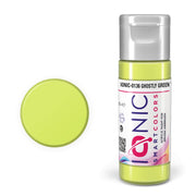 AMMO IONIC 0136 Ghostly Green 20 ml acrylic paint bottle and color swatch