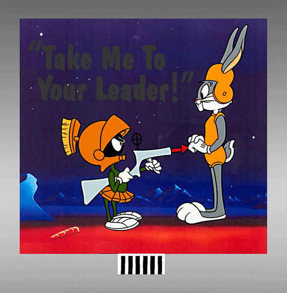 Miller Engineering Martian billboard with Marvin and Bugs Bunny, small N/HO 44-6202