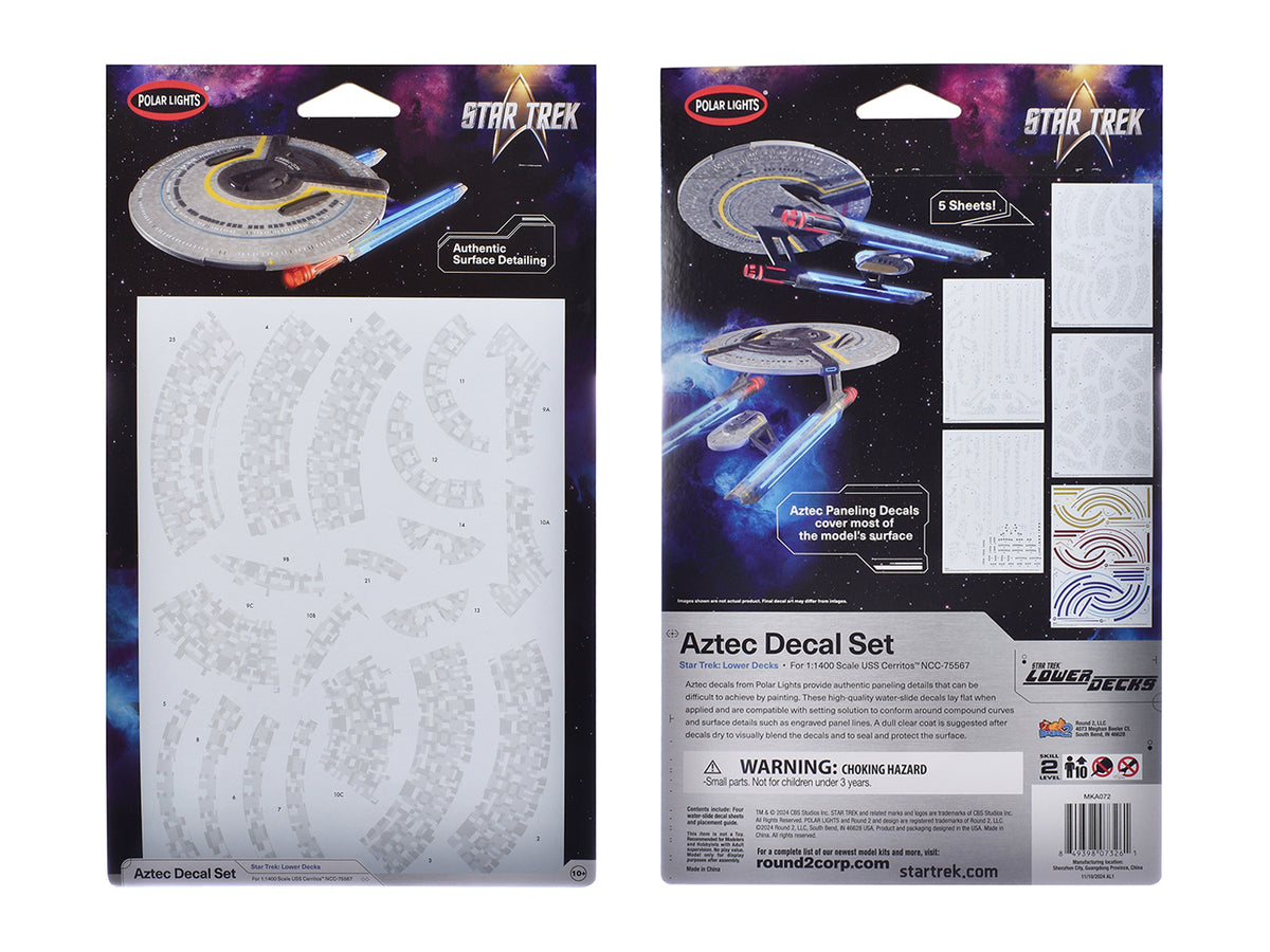 Polar Lights 1/1400 Star Trek: Lower Decks USS Cerritos Aztec Decal Set – MKA072– product image