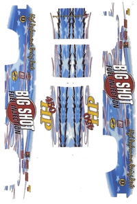 Actual five-piece Big Shot Fuel Injection artwork from the decal-only PDF. No instructions or calibration marks.